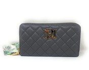 Wholesale - Badgley Mischka Diamond Quilting Long Wallet-Grey